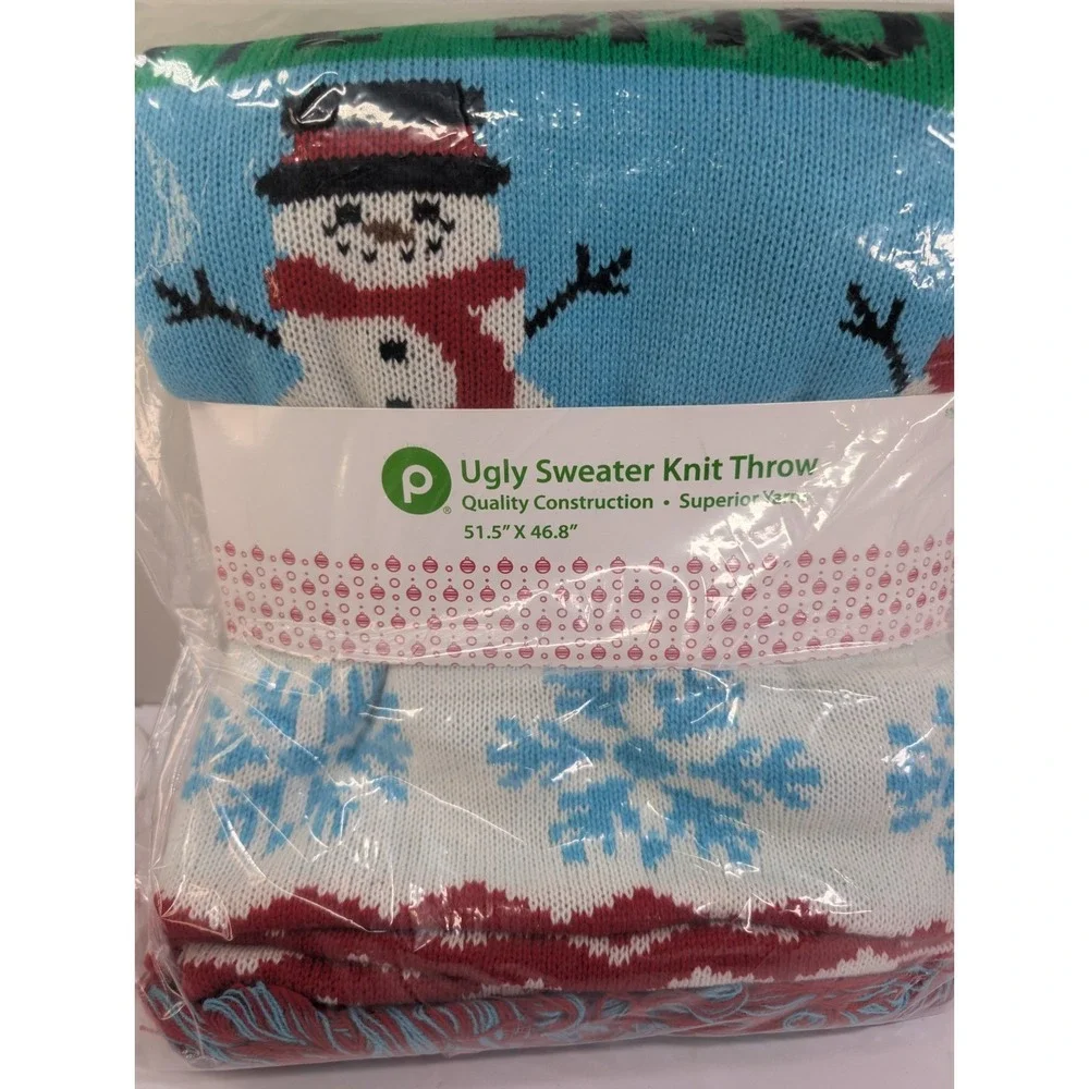 NWT Christas Ugly Sweater Knit Throw Blanket‎